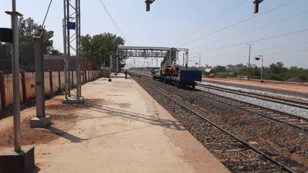 Munirabad-Mahbubnagar railway line Work progressed is Slow 