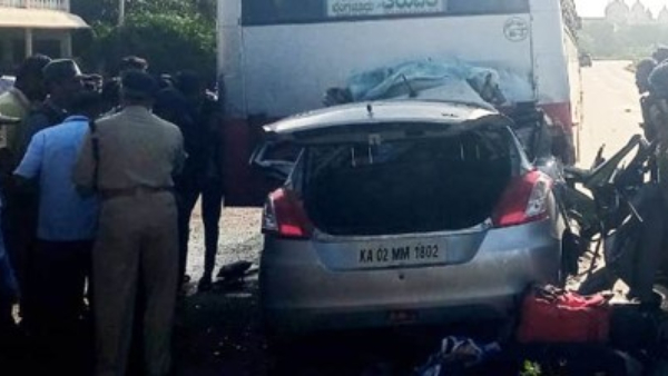 Four Dies In Car Accident At Bengaluru-Mangaluru National Highway 75 Four Dies In Car Accident At Bengaluru-Mangaluru National Highway 75