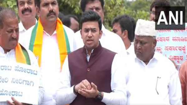 DK Shivakumar and Siddaramaiah are the agents of Tamil Nadus DMK Party: BJP Protest Over Cauvery Water Dispute