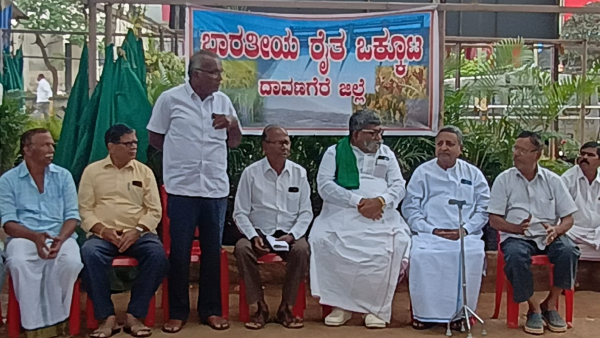 Davangere Farmers Demand For Continuous Bhadra Water Should Be Provided For 100 Days