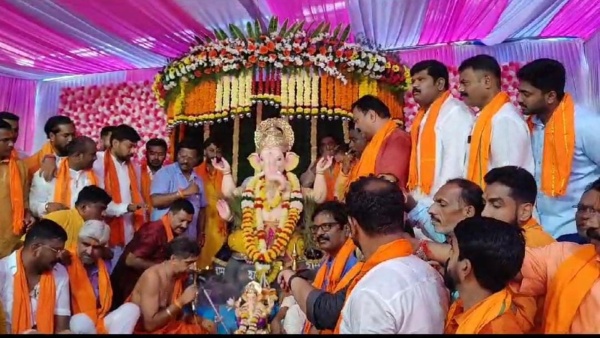 Ganesha Chaturthi 2023: Ganesh Idol Installation At Hubballi Idgah Maidan