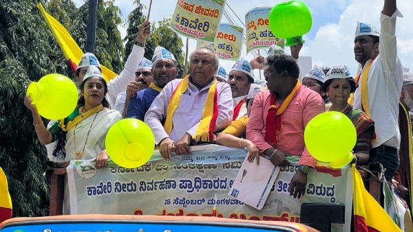 Cauvery water being released into Tamil Nadu should be stopped immediately Said Mukhyamantri Chandru 