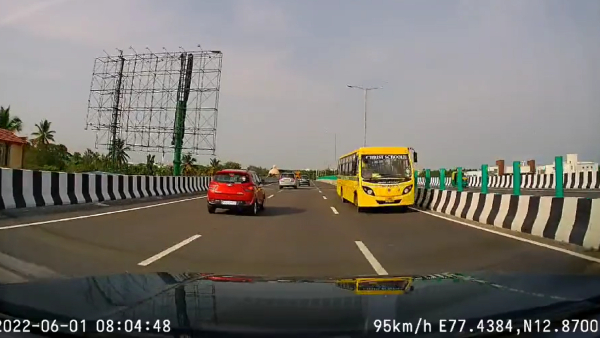 Blr-Mys expressway: Driver was arrested for school bus driving on one way in Ramanagara 