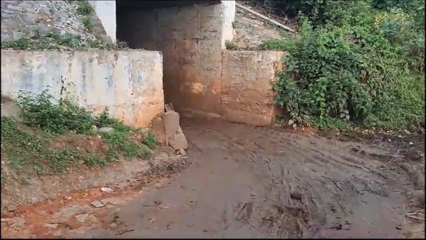 Drain water is flowing near railway underbridge in Kodihalli