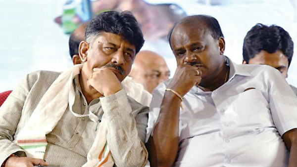 HD Kumaraswamy and DK Shivakumar talk fight over the IT Raid