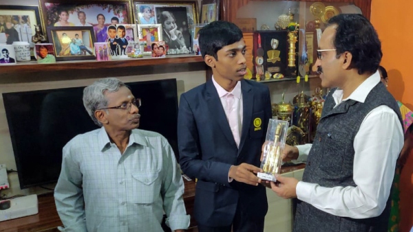 ISRO Chief Gifts Chess Prodigy R Praggnanandhaa A Miniature Replica of GSLV Rocket
