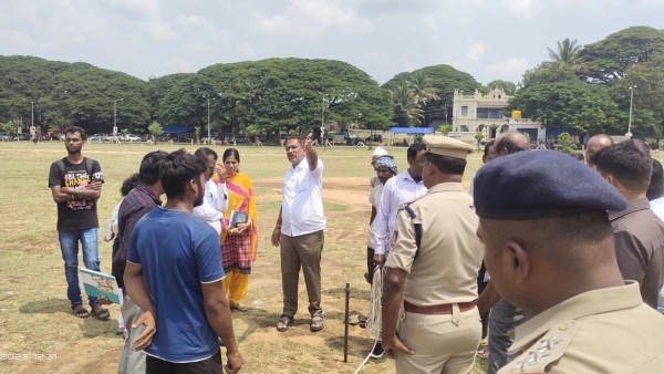 Srirangapatna Dasara 2023: MLA inspected Dasara celebration place in Srirangapatna 