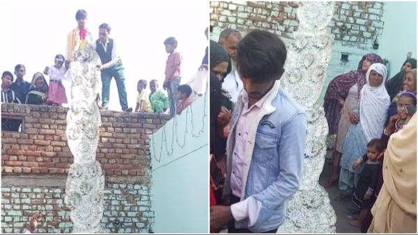 Money Garland: Groom wear huge garland of 500 rupee notes!