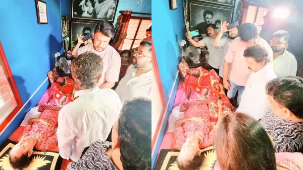 Actor Darshan Thoogudeepa visits Leelavathi house