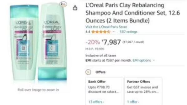 Most Expensive Shampoo-Conditioner Set At Rs 387 Per Month EMI