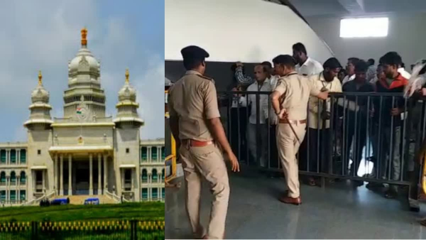 Tight security at Suvarna Soudha Because Of Security Breach In Lok Sabha Tight security at Suvarna Soudha Because Of Security Breach In Lok Sabha