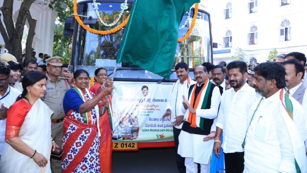 Telangana CM Revanth Reddy launched free bus scheme for women 