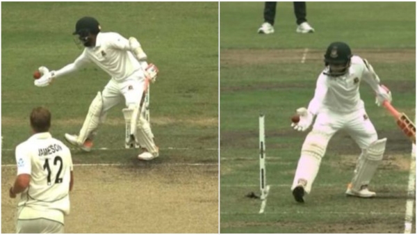 Mushfiqur Rahim Dismissed for Obstructing the Field in BAN vs NZ 2nd Test