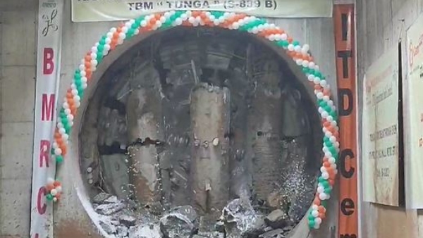 Namma Metro: Tunga TBM Came Out in KG Halli After 1184 meter tunnelling completed