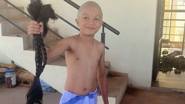 Mangaluru 9 Year Old Boy Donate His Hair To Cancer Patients Mangaluru 9 Year Old Boy Donate His Hair To Cancer Patients