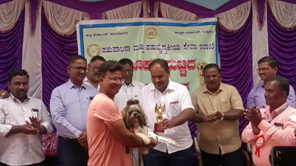 Dog show in Gundlupete, 9 breeds 42 dogs participated