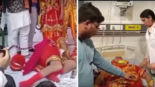 Man Dies Due To Heart Attack While Performing As Hanuman During Ramlila acting - video goes viral Man Dies Due To Heart Attack While Performing As Hanuman During Ramlila acting - video goes viral