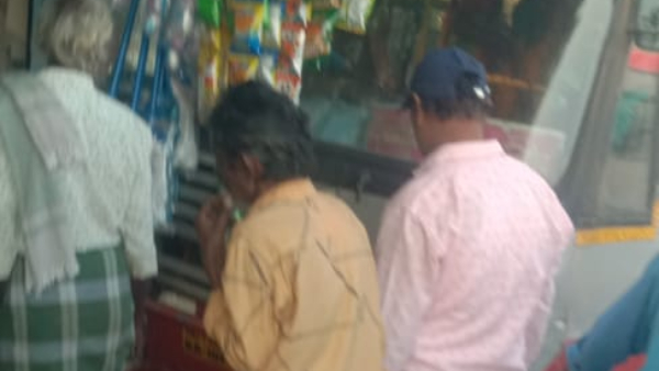 KSRTC bus entered to shop near hanur taluk