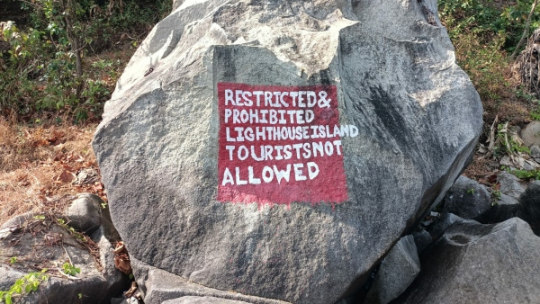 Prohibited Zone Board For Lighthouse In Uttara Kannada