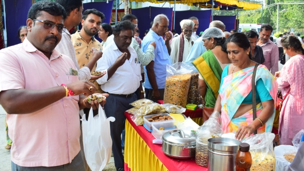 An old man won the first place by eating exactly 10 lumps in the lump-eating competition in Mandya. 