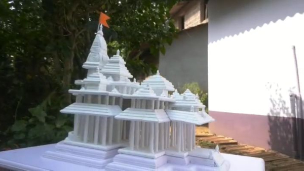 Honnavar Artist Has Built The Ram Mandir In 1,200 Chalk Pieces