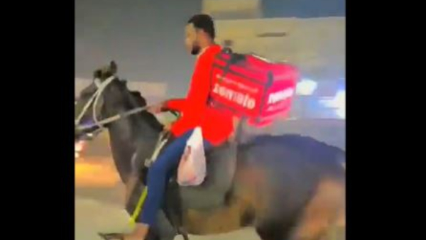 Fuel Crisis in Hyderabad: Zomato Delivery Boy Drops food Order On A Horse, Video Viral