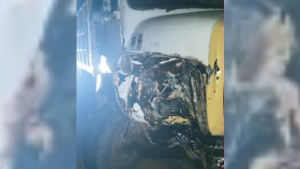 Tipper lorry- Omni Car Accident At Hosanagara Taluk M.Guddekoppa