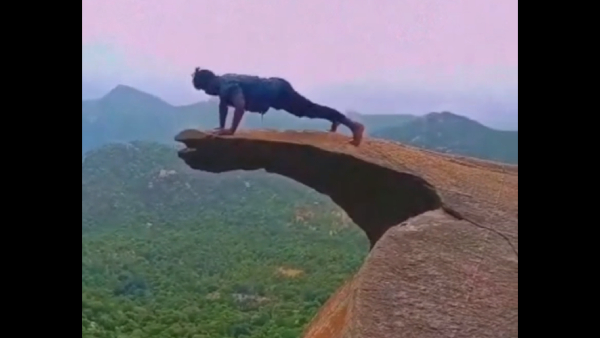 Tourist make risk reels in Chikkaballapuras Aulabbetta