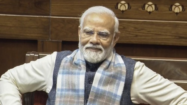 PM Narendra Modi laughs at Mallikarjun Kharges ‘Ab 400 Paar’ remark in Rajya Sabha