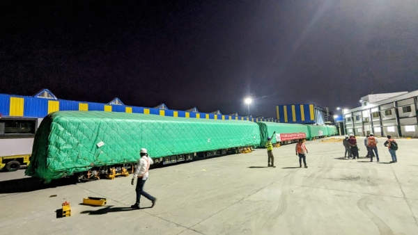 Namma Metro Yellow line: 6 Prototype Coaches Unloaded at Hebbagodi Depot, Ready for Trial Run 