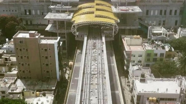  Driver Less Metro Train Arrives To Hebbagodi 