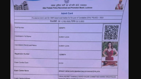 Actress Sunny Leone Admit Card of UP Police Recruitment Goes Viral