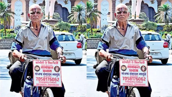 Tirupati Tirumala: Grandfather who cycled 800 km in 10 days and got darshan of Thimpappa! Tirupati Tirumala: Grandfather who cycled 800 km in 10 days and got darshan of Thimpappa!