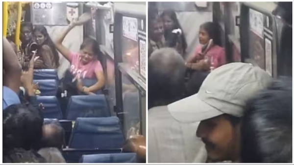 Women fought with slippers in Bengaluru bus!