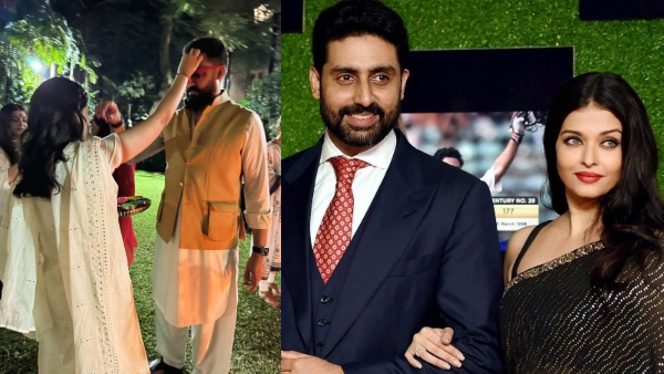 Holi 2024 Amid of divorce rumours Aishwarya Rai celebrates Holi with Abhishek Bachchan