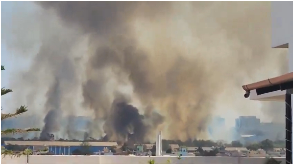Massive Fire Erupts at Kadugodi Reserve Forest Area Opposite ITPL Bengaluru