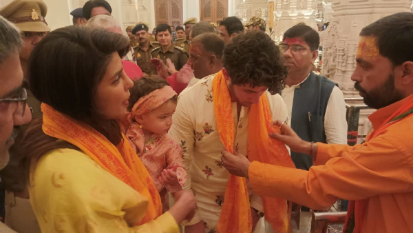 Bollywood Actress Priyanka Chopra Nick Jonas visit Ayodhya s Ram Mandir with daughter Malti Bollywood Actress Priyanka Chopra Nick Jonas visit Ayodhya s Ram Mandir with daughter Malti