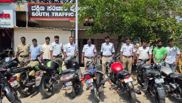 Traffic rules Violation on Holi festival fine for motorists In Davanagere