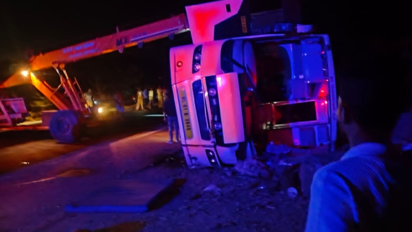 Three Dies In Bus Accident At Chitradurga District Holalkere