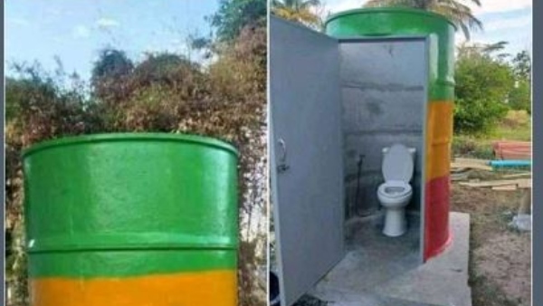 Unique Style Toilet Made Barrel Shaped By Leakage Tanker Photo Viral See Specialities