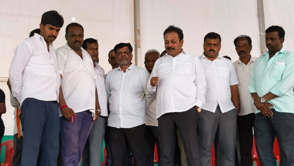 Chaluvaraya Swamy Inspects Preparations Ahead of Rahul Gandhi s Visit to Mandya on Wednesday