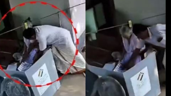 Viral Video Revealed CPM agent Allegedly Stealing Elderly Women s Vote in Kasaragod at Kerala