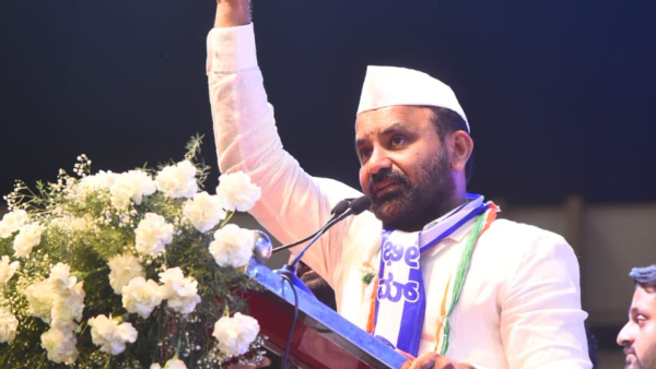 Dharwad Incharge Minister Santosh Lad Statement about Hindu Flag Flying in India Dharwad Incharge Minister Santosh Lad Statement about Hindu Flag Flying in India