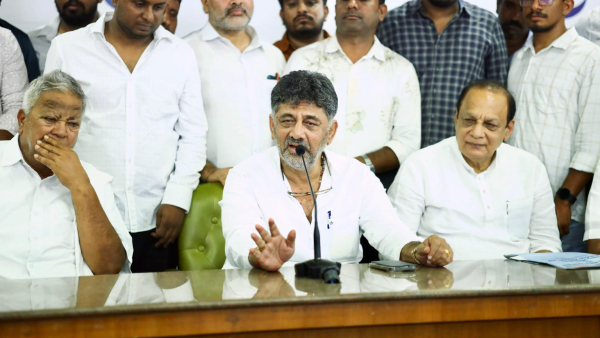 HD Kumaraswamy Has Gone To Mandya Without Faith In Ramanagara Says DK Shivakumar