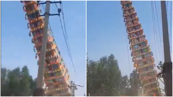 Giant Chariot Collapses in Bengaluru Devotees Escape Unharmed Giant Chariot Collapses in Bengaluru Devotees Escape Unharmed