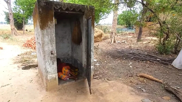 This grandmother from West Bengal has been living in a toilet for a year