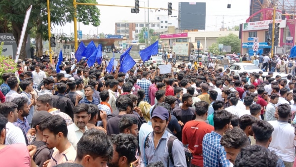 Actress Priya Savadi Participated In Neha Hiremath Murder Case Protest