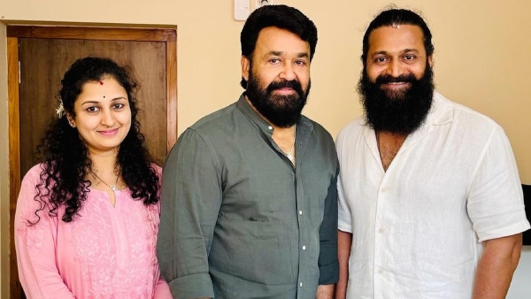 Sandalwood Actor Rishab Shetty and his wife Pragathi meets Malayalam actor Mohanlal