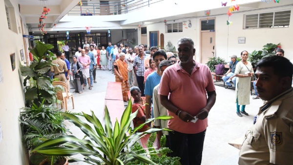 Voting Massive Traffic Jam At Nelamangala Toll Gate