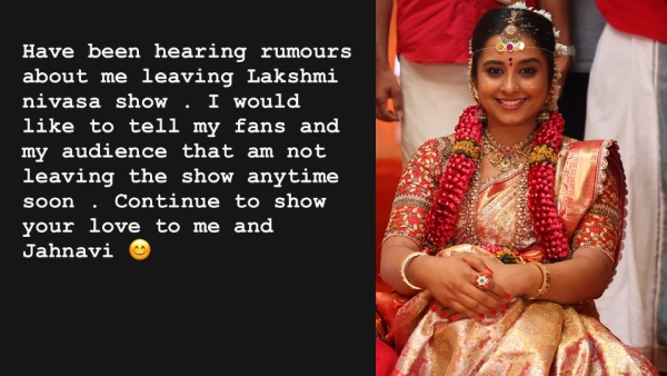Actress Chandana Ananthakrishna clarifies rumors about quitting Lakshmi Nivasa serial